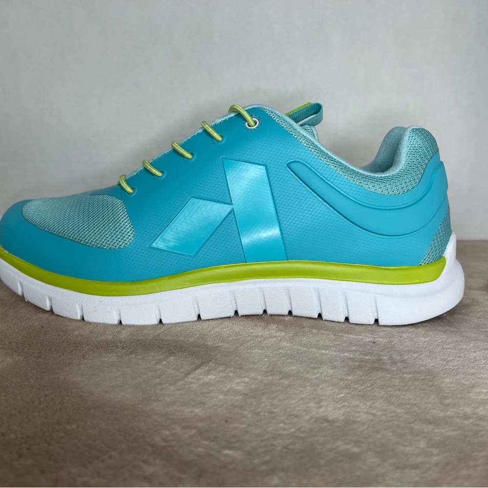 Bright Teal and Lime Anodyne Running Shoes - Medium Width